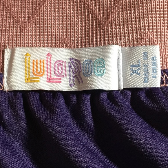 LuLaRoe Lola Purple Lace Aline Skirt Sz XL - Picture 7 of 8